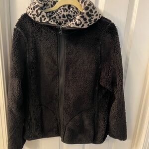 Laura Scott Reversible Teddy Jacket/Hoodie Sz M